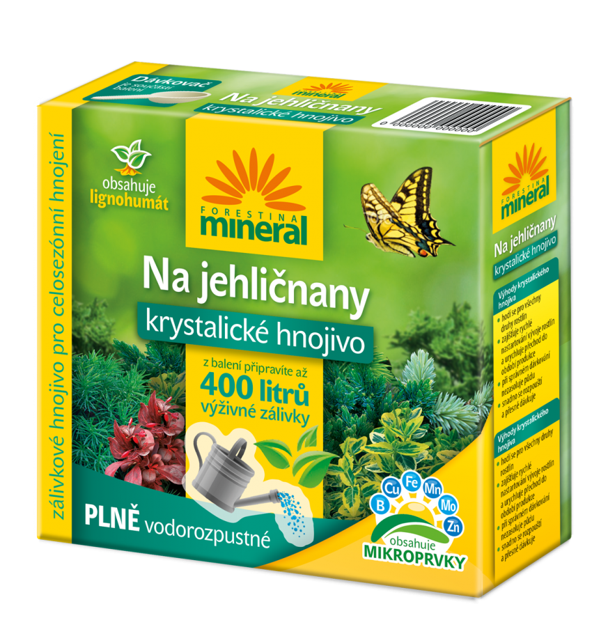 Hnojivo na okrasné dreviny - kryštalické s lignohumátom na ihličnany, 400 g